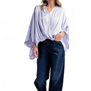 NEW LLOVE margaret surplice blouse in lilac
